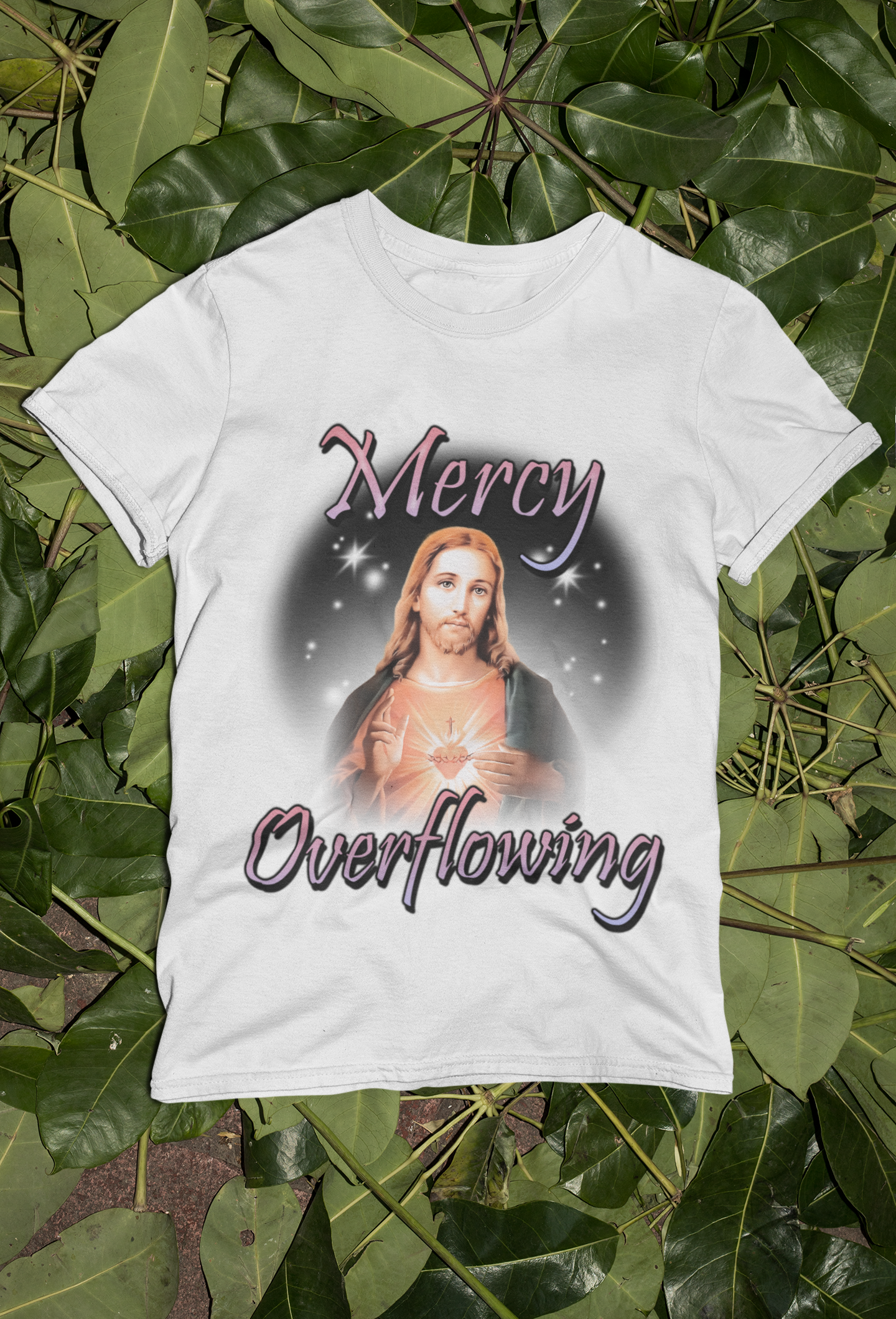 Mercy Overflowing Unisex Heavy Cotton Tee - Faith-Inspired Graphic Tee