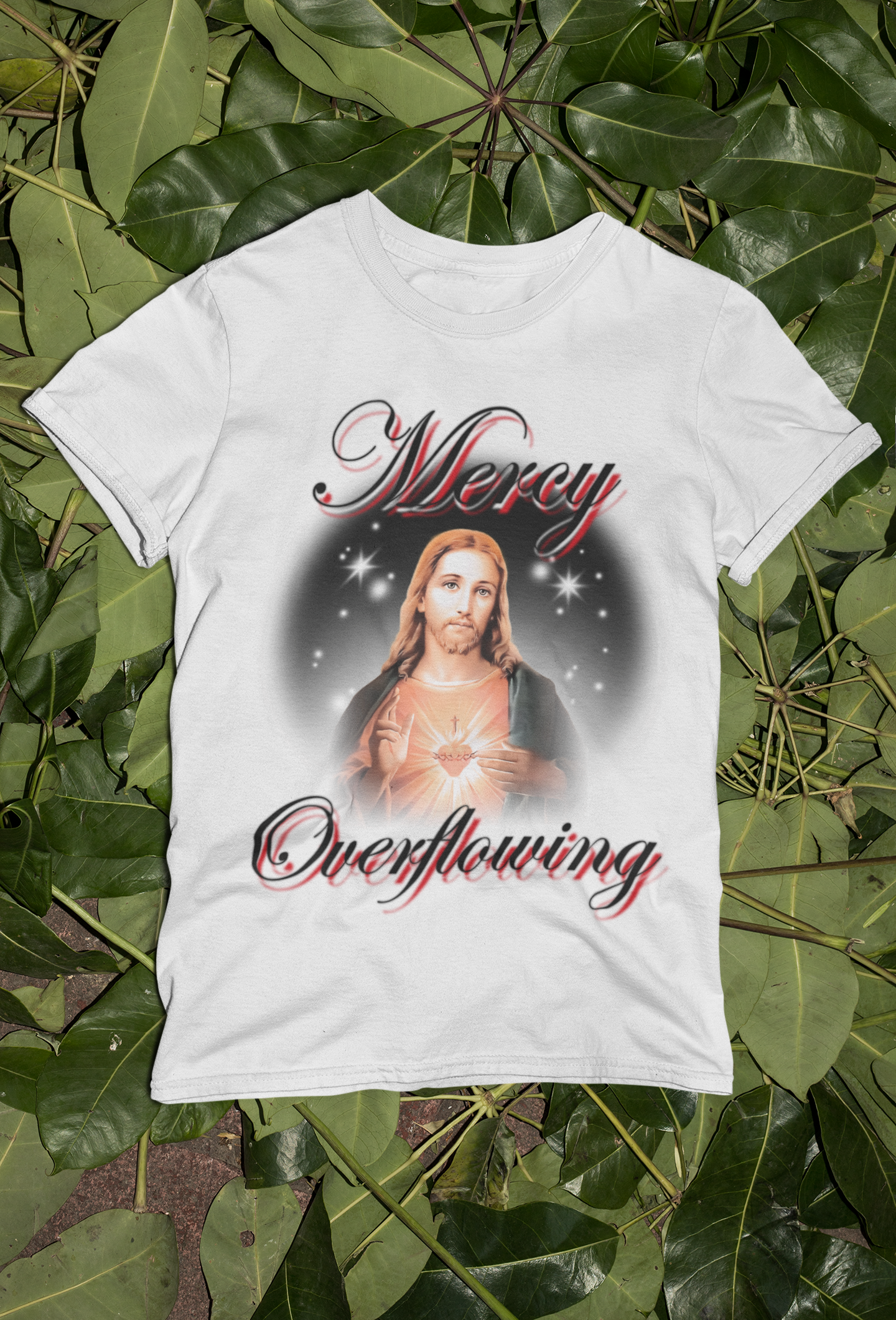 Mercy Overflowing Unisex Heavy Cotton Tee - Faith-Inspired Graphic Tee