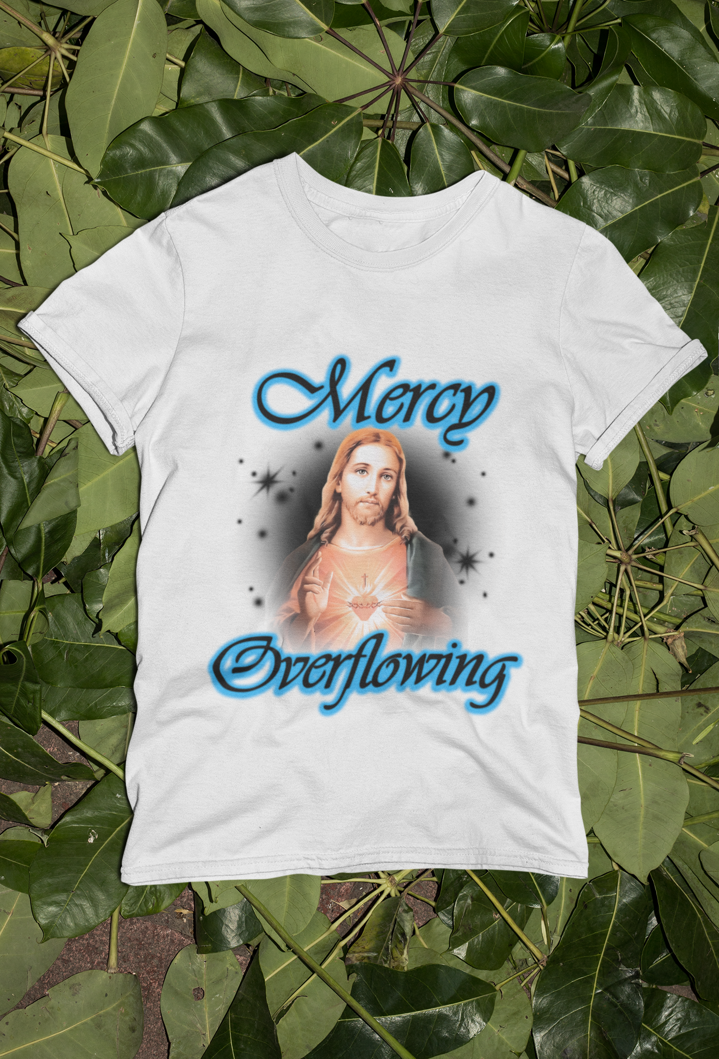 Mercy Overflowing Unisex Heavy Cotton Tee - Faith-Inspired Graphic Tee