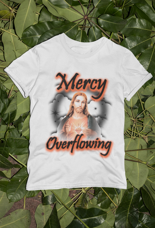 Mercy Overflowing Unisex Heavy Cotton Tee - Faith-Inspired Graphic Tee